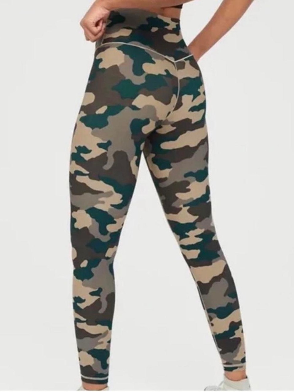 aerie real me 7/8 Teal & Gray Camo High-Rise Leggings